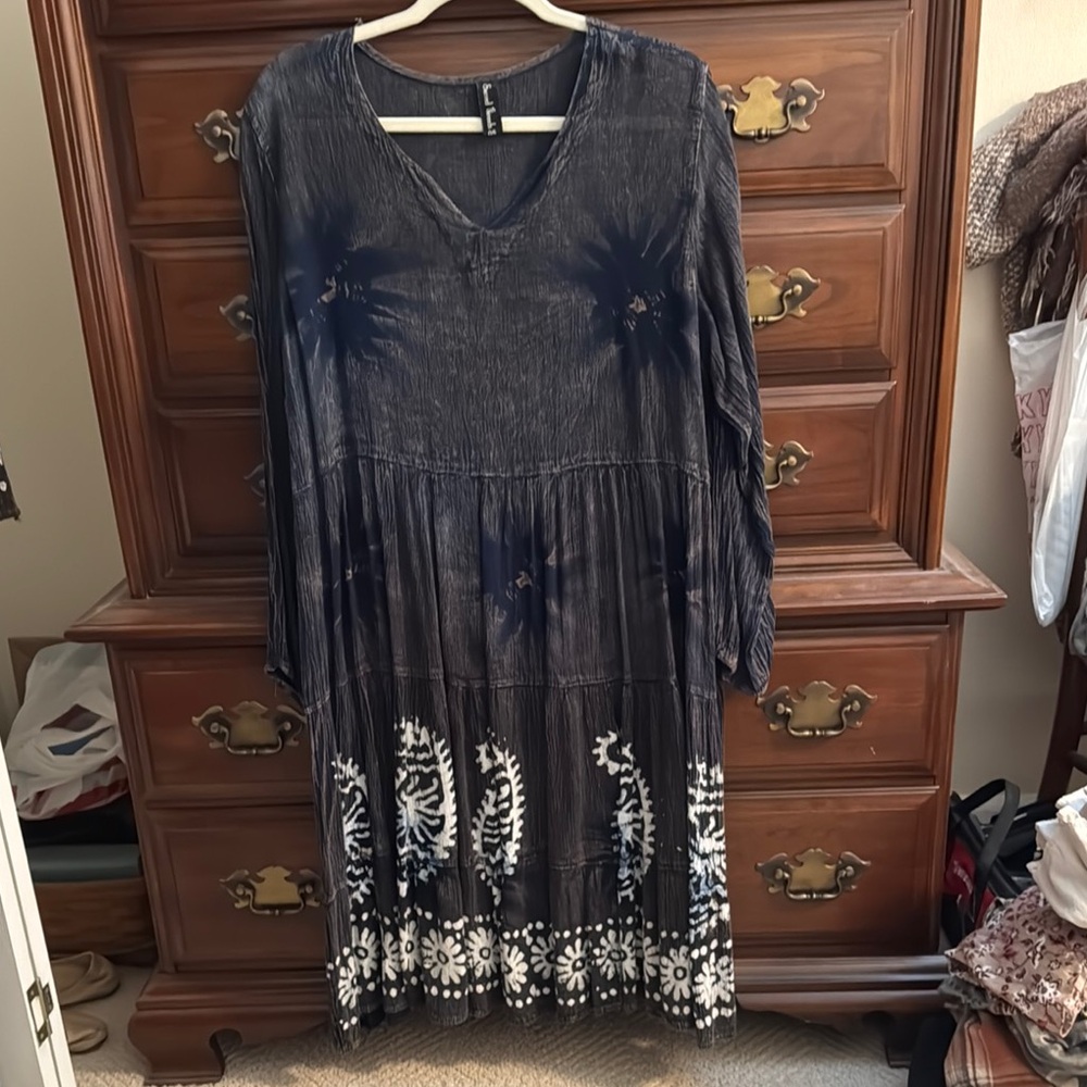 Sacred Threads Denim Blue V-Neck Top